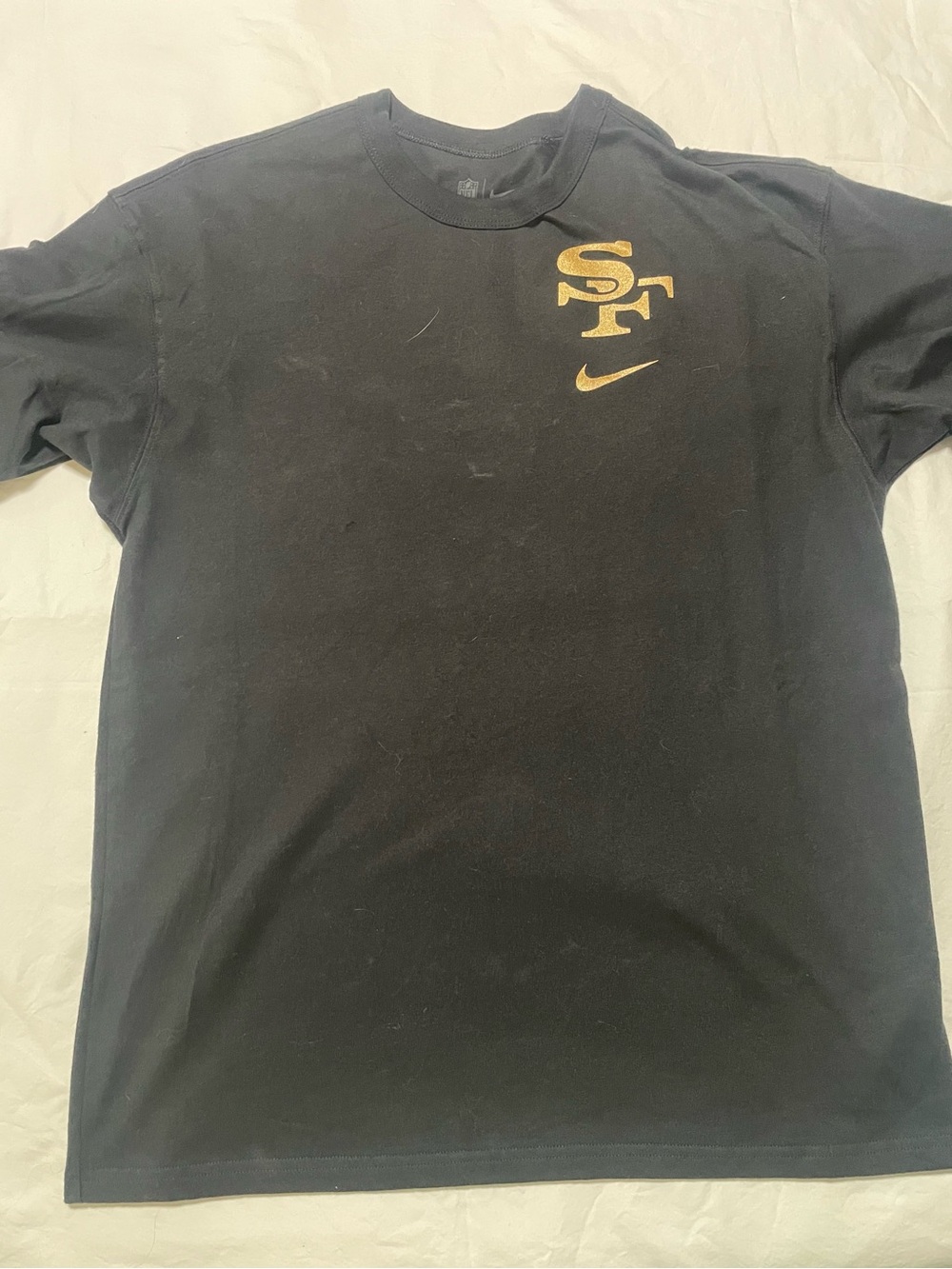 Nike Men’s Black Short-Sleeve SF 49ers T-Shirt with Gold SF Accent